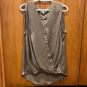 Kut from the Kloth Sleeveless Drape Blouse - Taupe